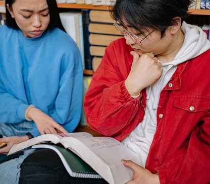 Students reading together